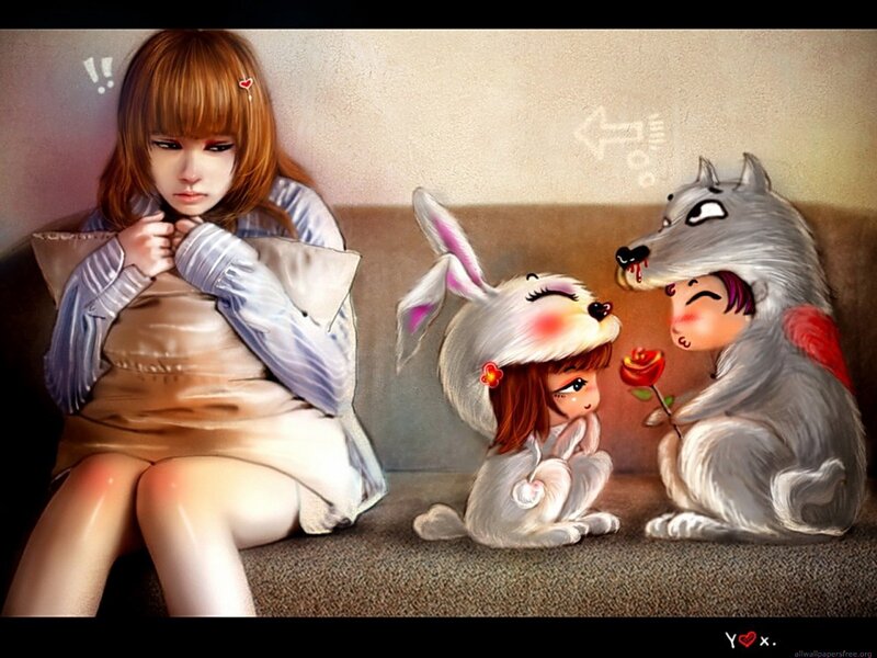Girl with Animal Characters — Brown