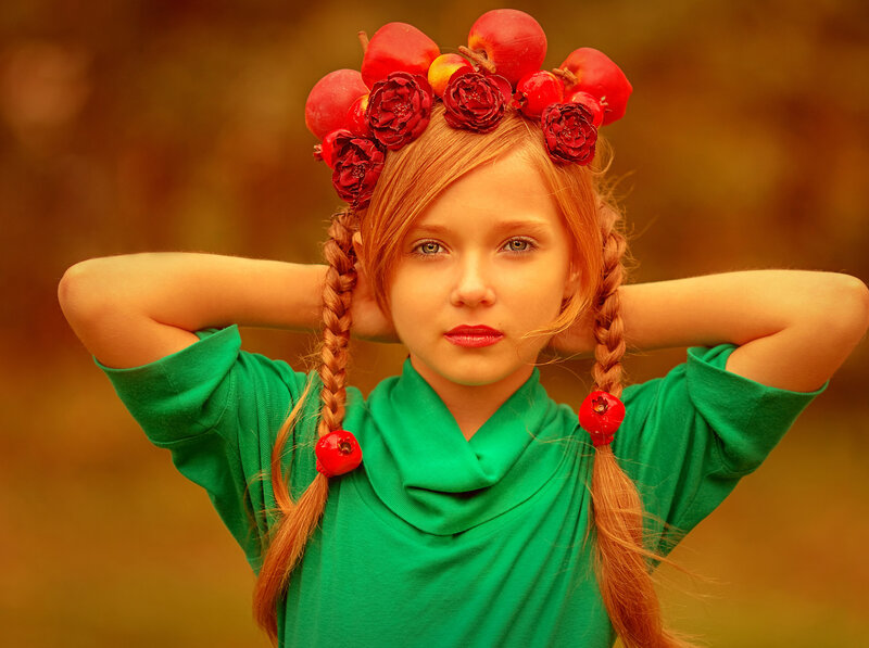 Girl with Apple Crown