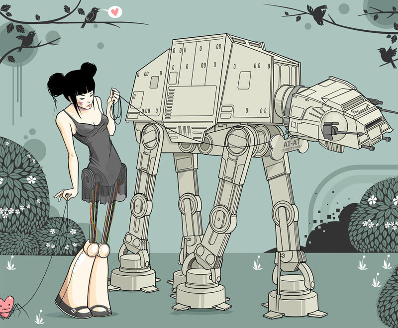 Girl with AT-AT walker