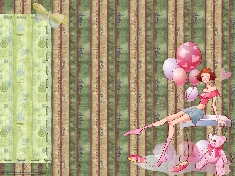 Girl with balloons and teddy bear