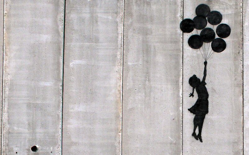 Girl with Balloons Graffiti