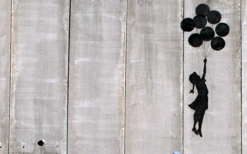 Girl with Balloons Graffiti