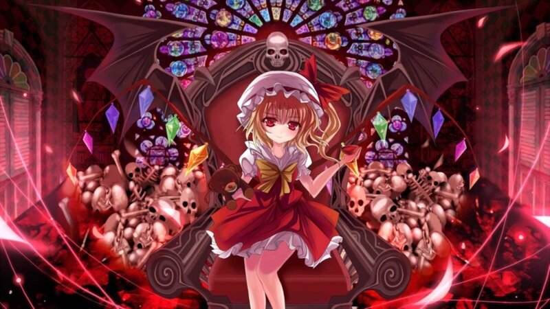 Girl with Bat Wings — Red, Dramatic