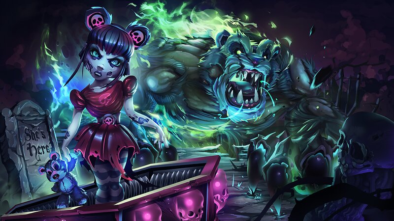Girl with Bear Monster — Purple