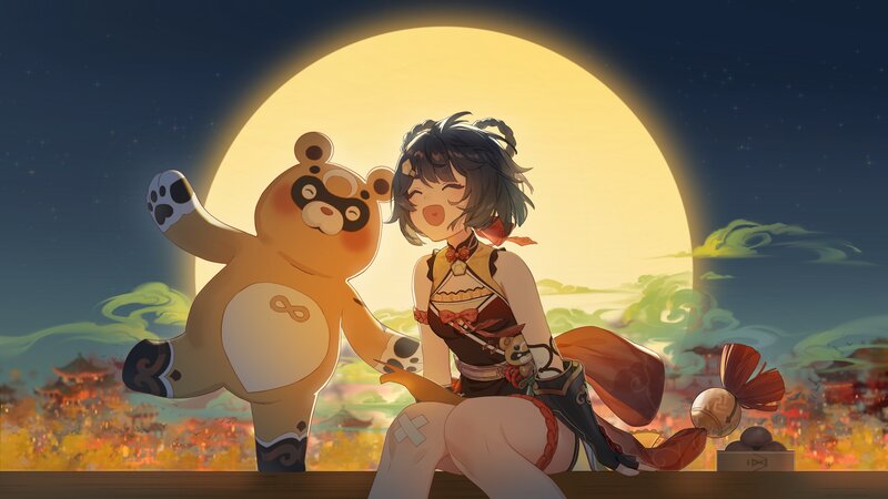 Girl with Bear Plush