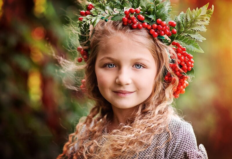Girl with Berry Crown