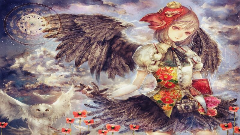 Girl with Bird Mask