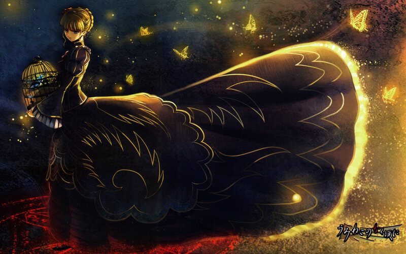 girl with birdcage and glowing wings