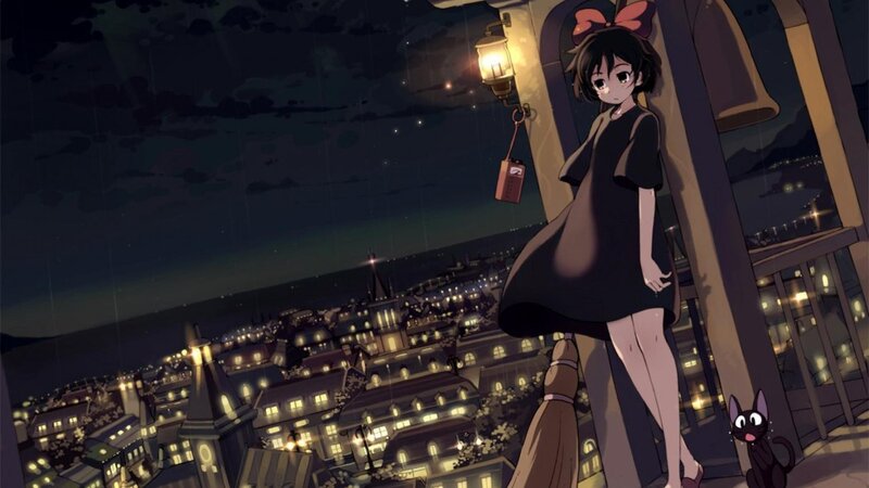 Girl with Black Cat — Calm, Night