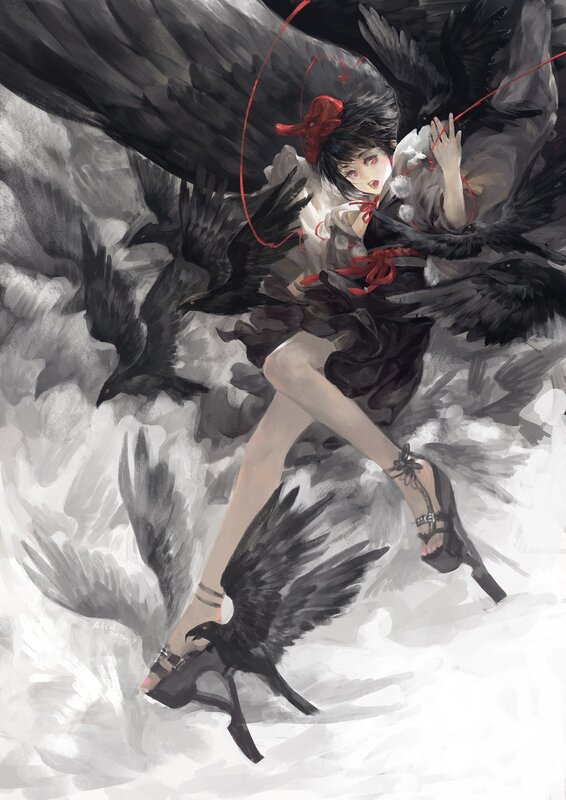 girl with black crows
