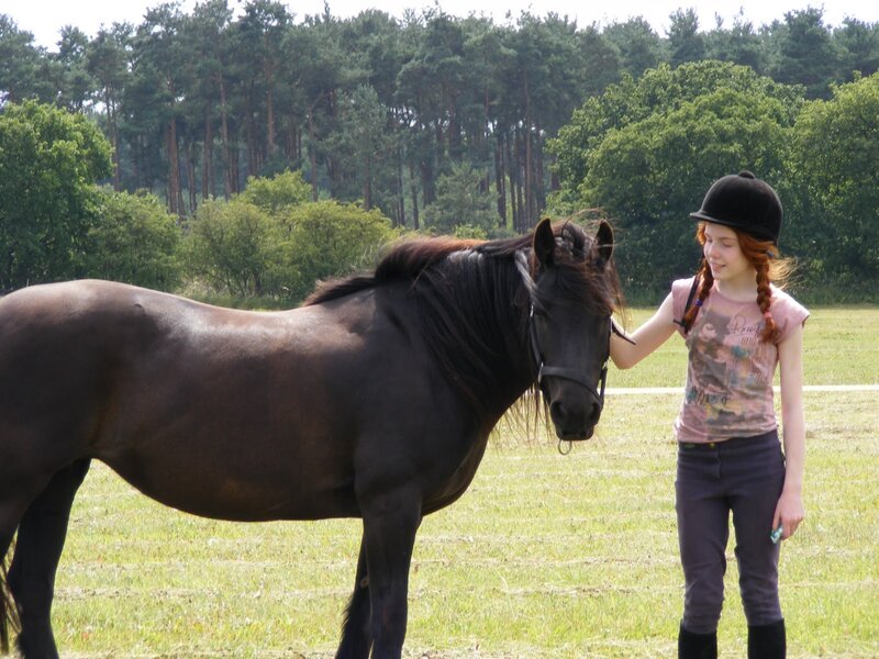 Girl with Black Horse — Green