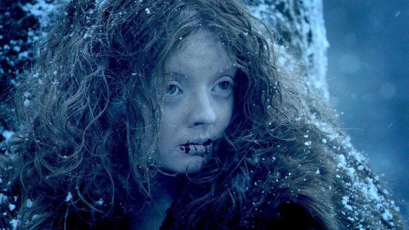 Girl with Blood on Face — Blue