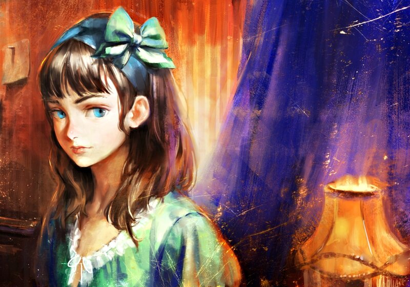 Girl with Blue Bow — Dramatic