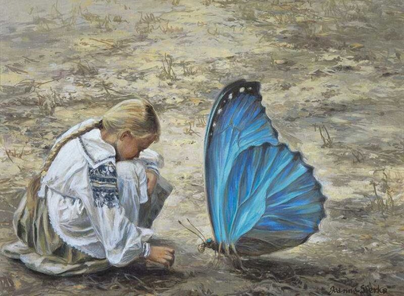 Girl with Blue Butterfly — Serene