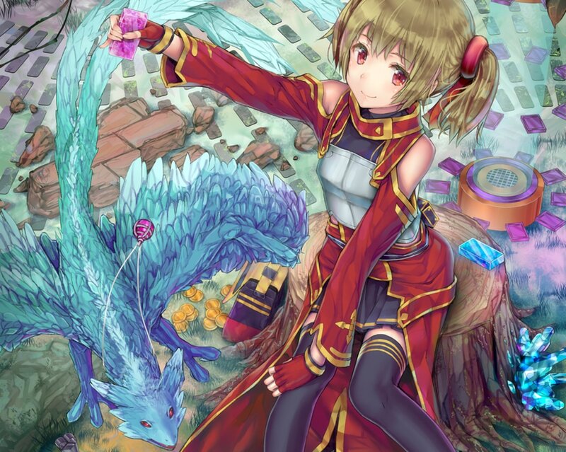 Girl with Blue Dragon — Red