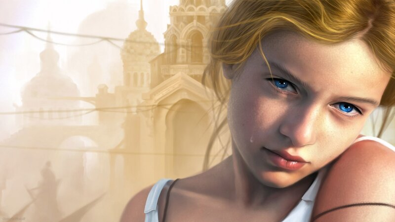 Girl with Blue Eyes — Yellow, Dramatic