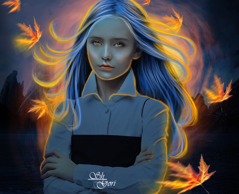 Girl with Blue Hair — Dramatic, Autumn