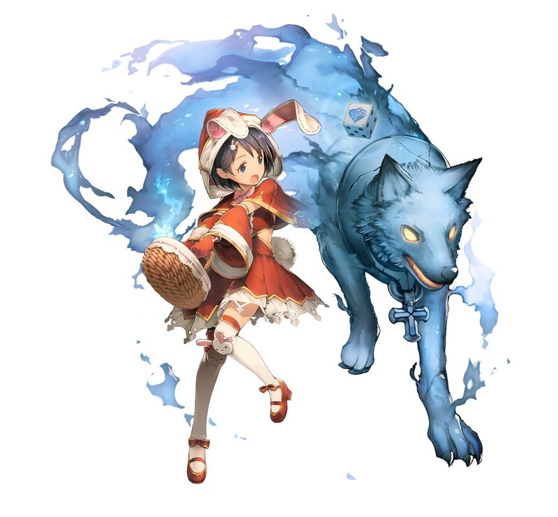 Girl with Blue Wolf