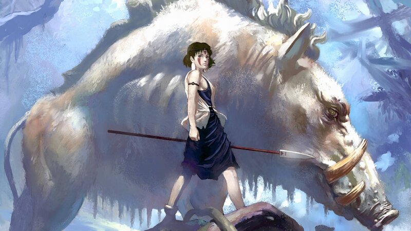 Girl with Boar — Blue, Dramatic, Anime