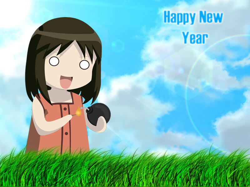 Girl with bomb in field