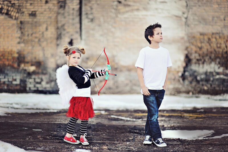 Girl with Bow and Arrow — White