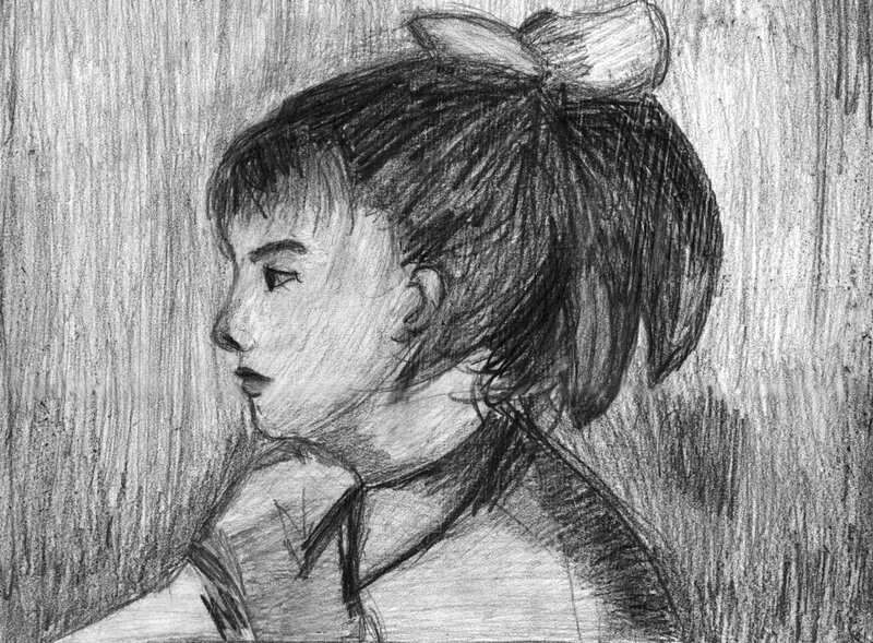 Girl with Bow in Hair