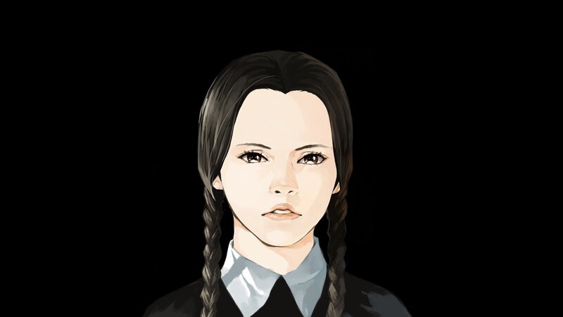 Girl with Braided Hair — Black, Neutral