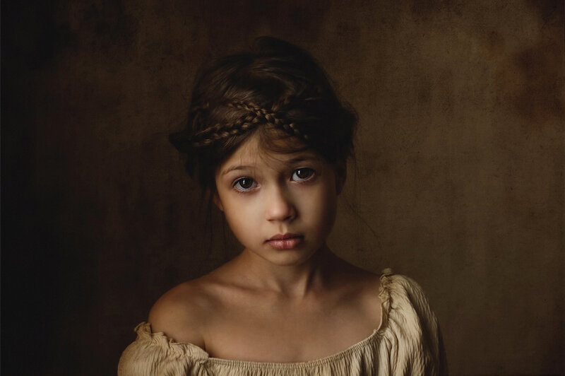 Girl with Braided Hair — Brown