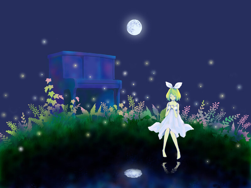 Girl with Bunny Ears — Blue