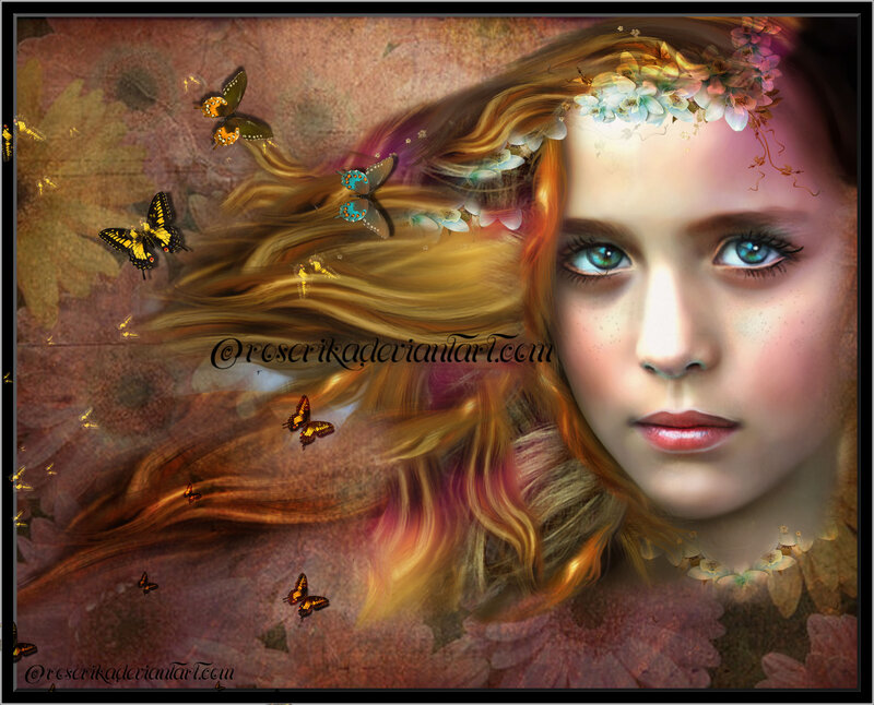Girl with Butterflies — Brown