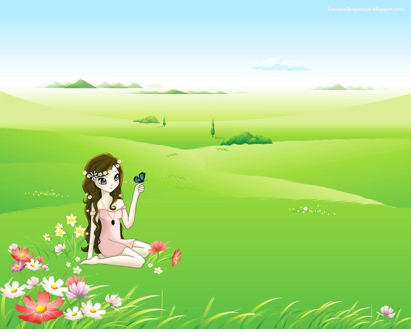 Girl with Butterfly — Green