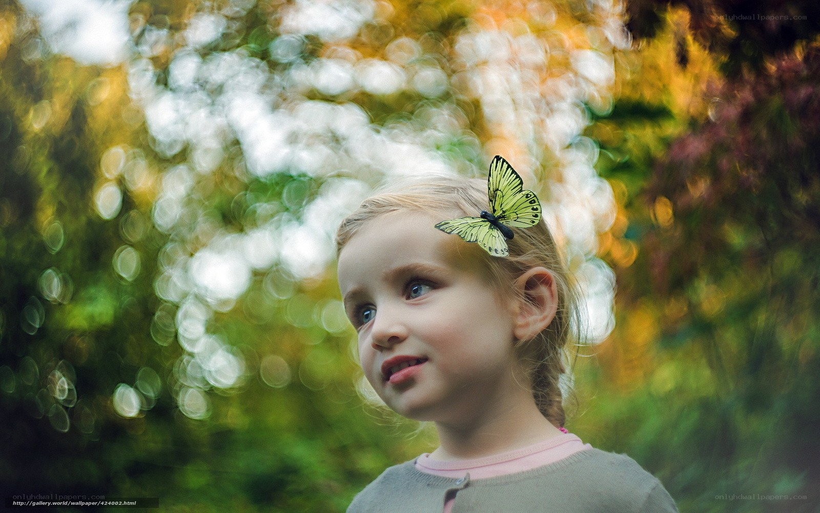 Girl with butterfly in hair