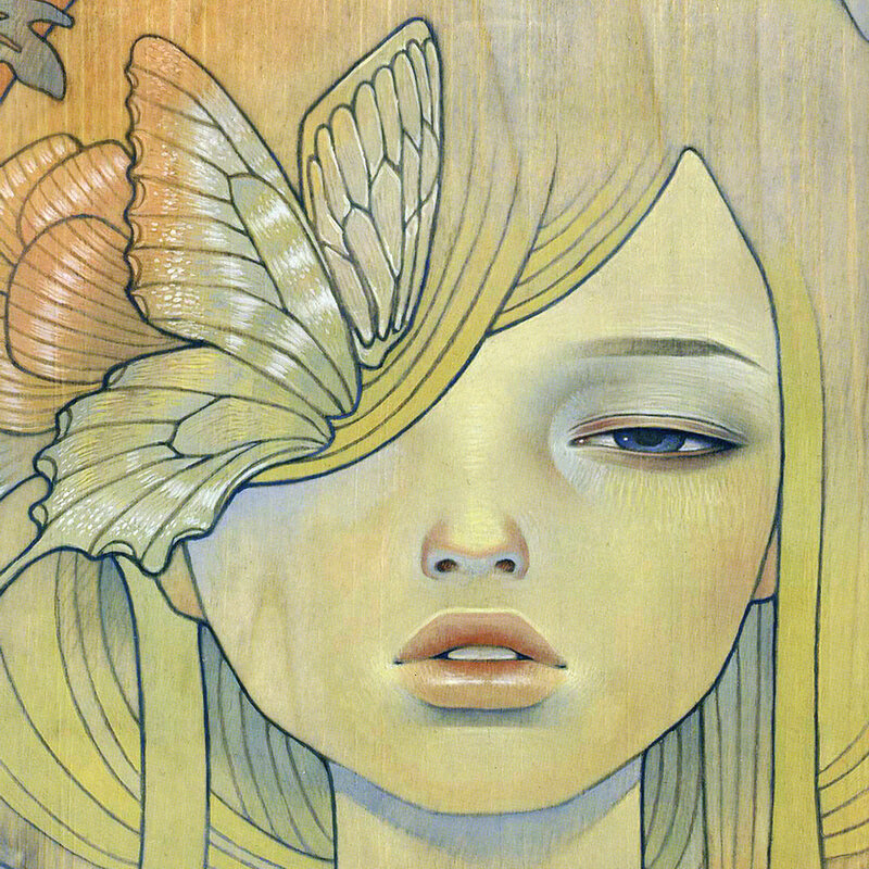 girl with butterfly on face