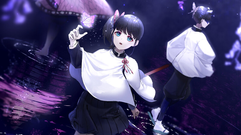 Girl with Butterfly — Purple
