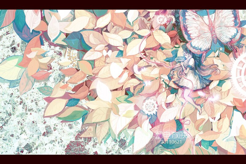 Girl with Butterfly — White, Dreamy