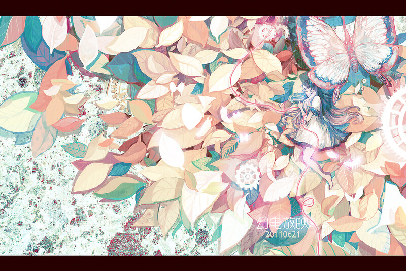 Girl with Butterfly — White