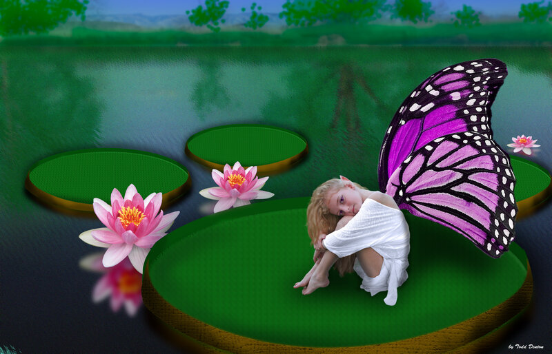 Girl with Butterfly Wings — Green