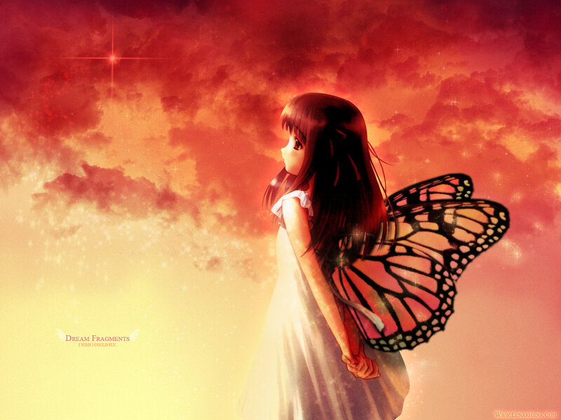 girl with butterfly wings
