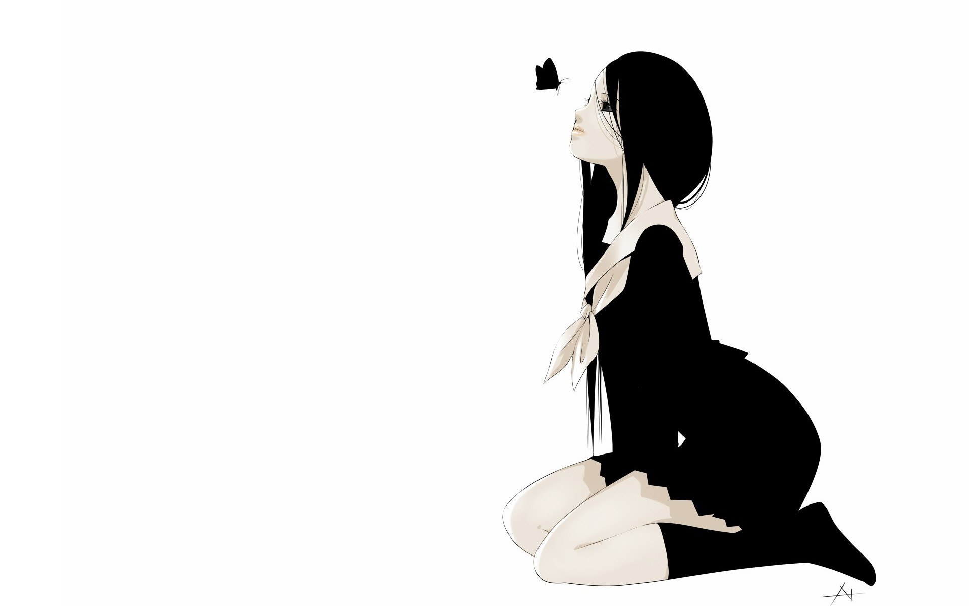 girl with butterfly