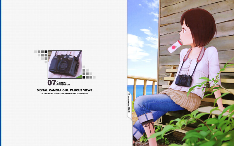 Girl with camera on porch
