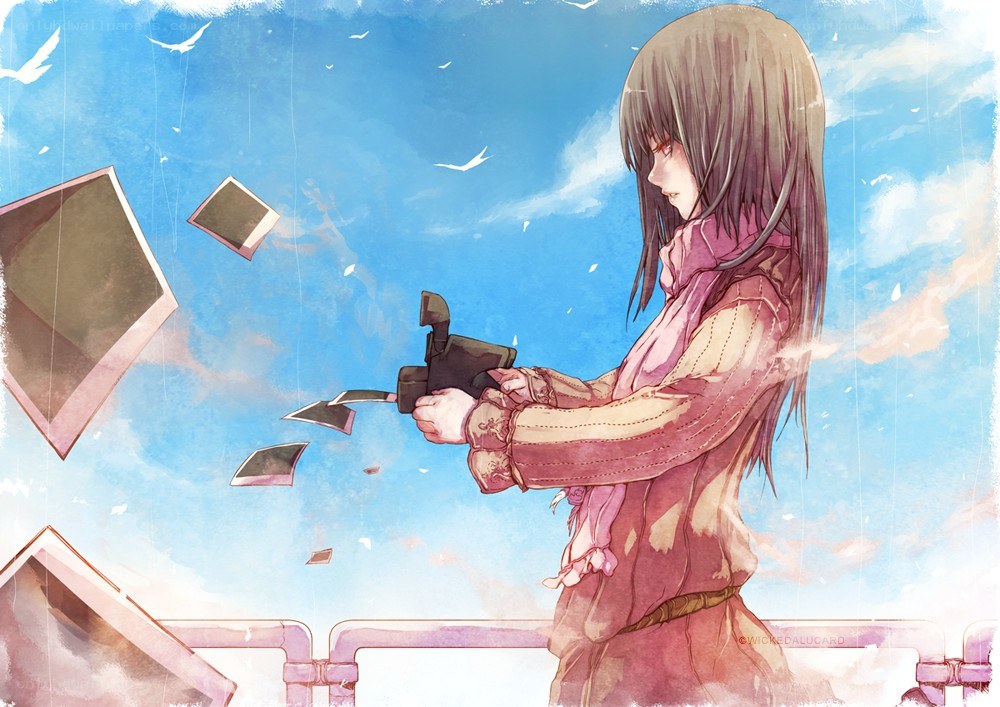 girl with camera on rooftop