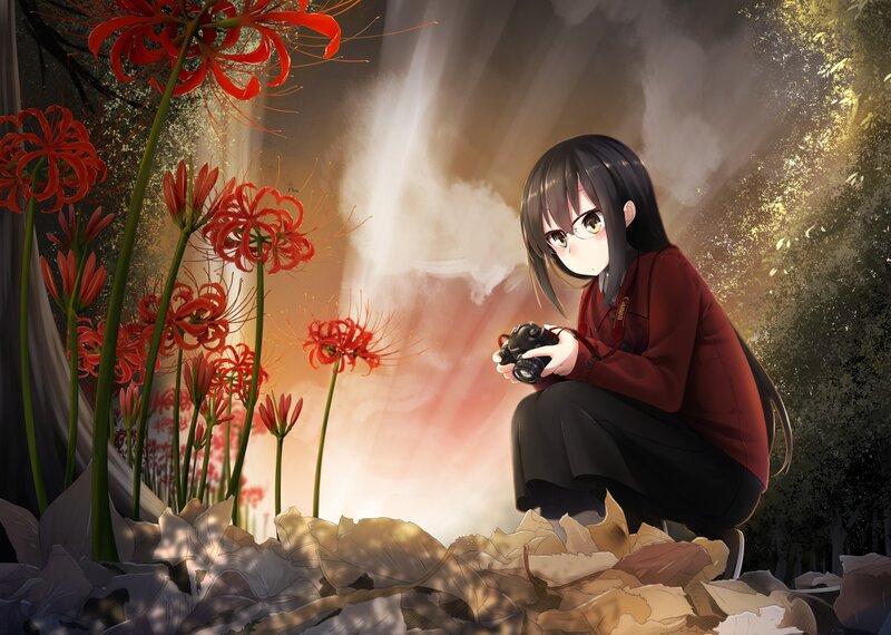Girl with Camera — Red