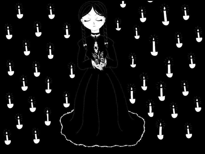 girl with candles illustration