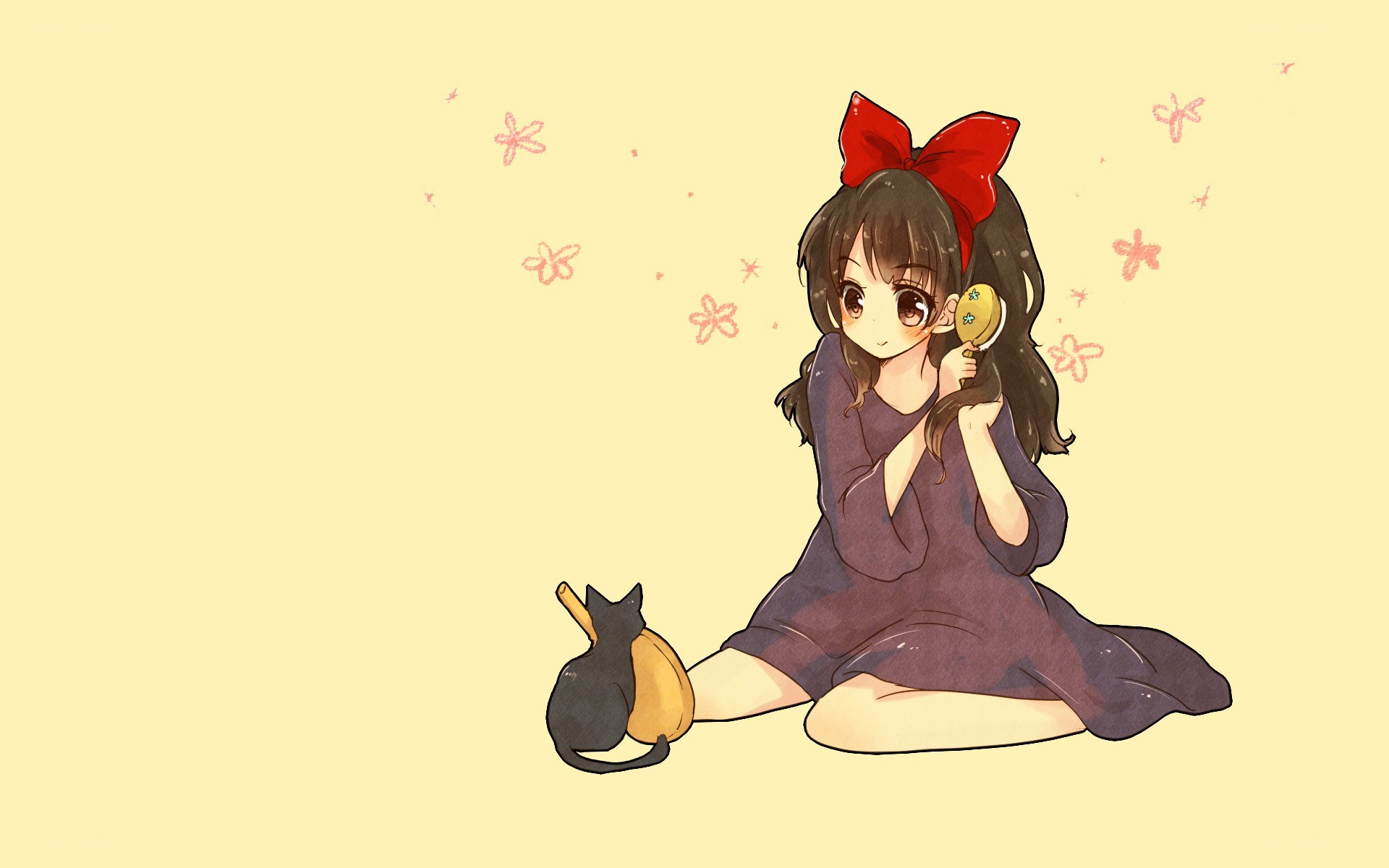 girl with cat and mirror