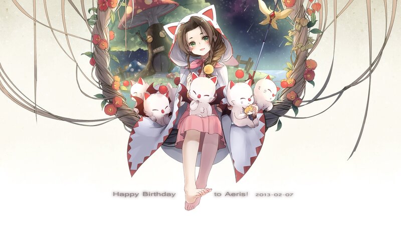 Girl with Cat Ears and Kittens