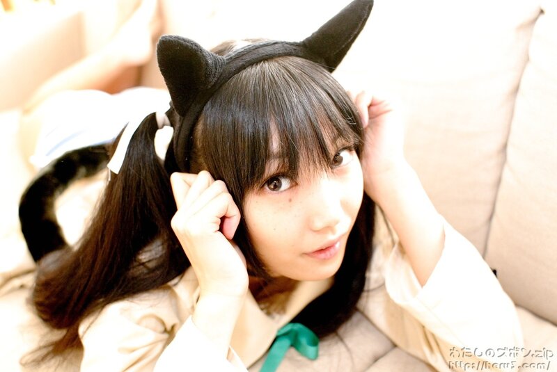 girl with cat ears headband