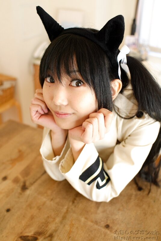 girl with cat ears posing