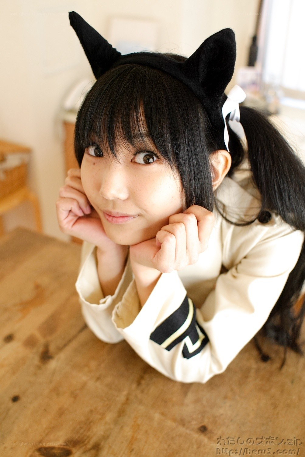 girl with cat ears posing
