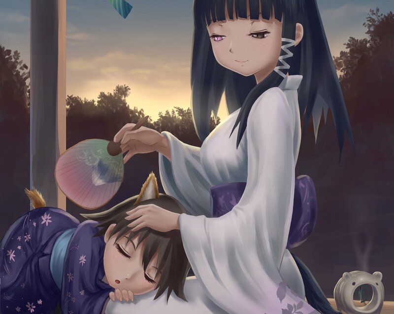 Girl with Cat Ears — White
