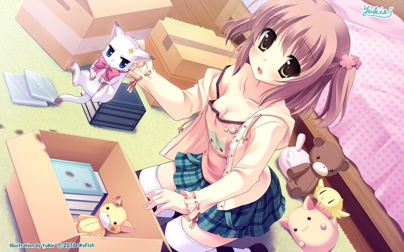 Girl with Cat Plushie — Pink